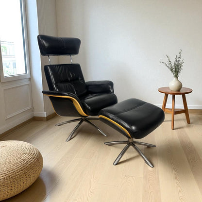 IMG Comfort Space lenestol med krakk i skinn – Komfort & Stil | MøbelGlede