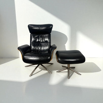 IMG Comfort Space lenestol med krakk i skinn – Komfort & Stil | MøbelGlede