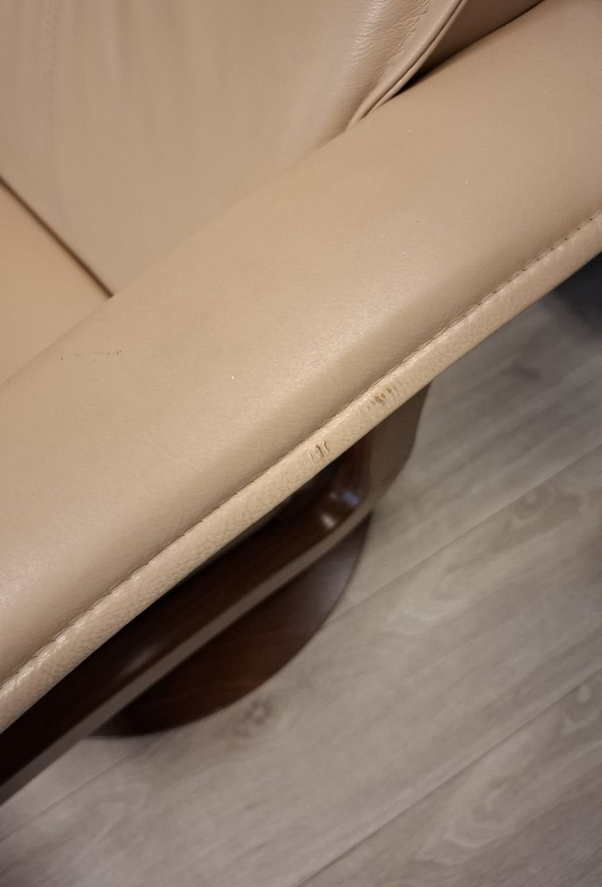 Brunstad Delta Swing lenestol m/krakk Lyst beige skinn