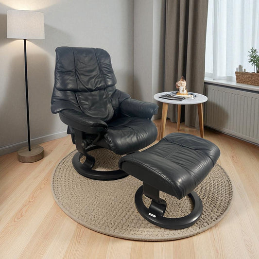 Stressless Reno i sort skinn – Kvalitet & Komfort fra Ekornes | MøbelGlede