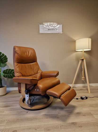 Brukt Stressless View Power lenestol (M) i cognac - frontvisning