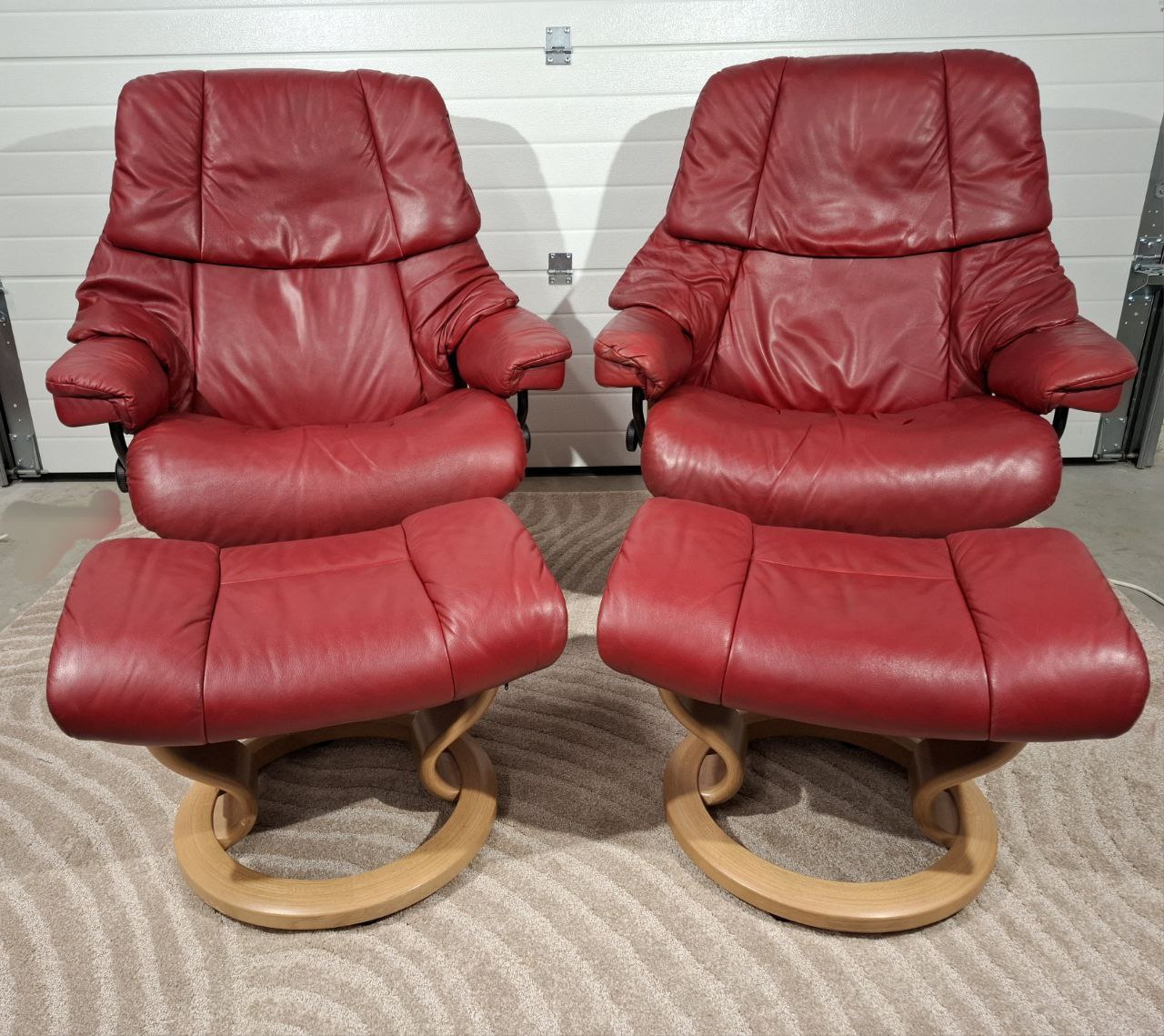 2stk Stressless Reno (L) med 2 krakk