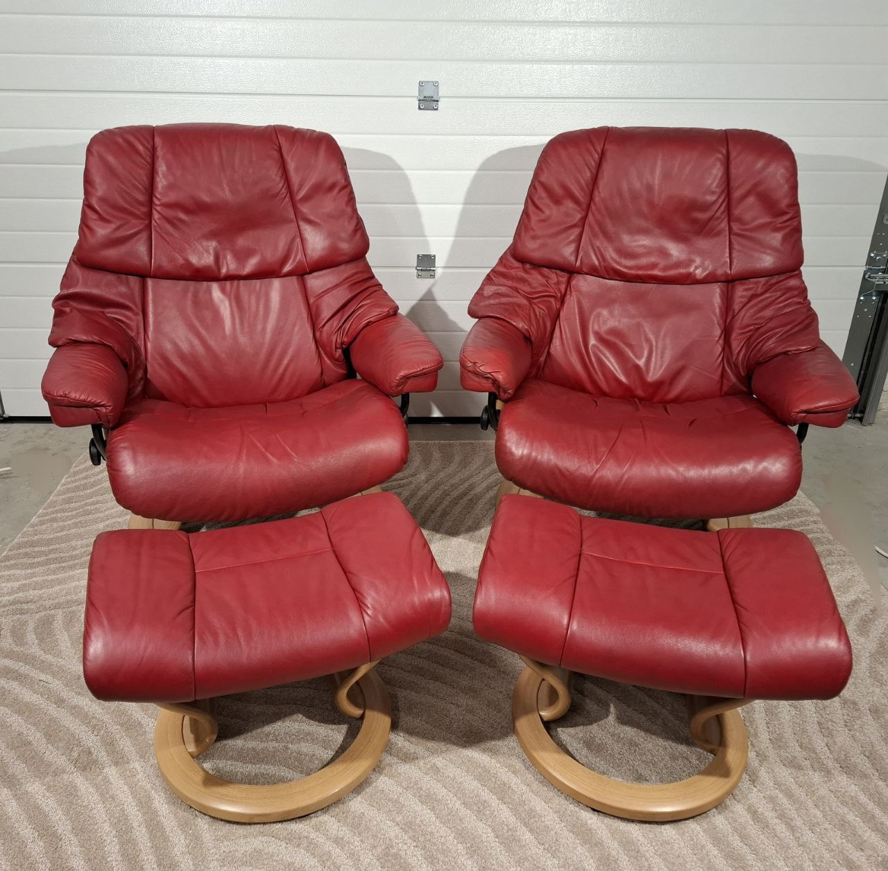 2stk Stressless Reno (L) med 2 krakk