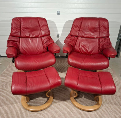 2stk Stressless Reno (L) med 2 krakk