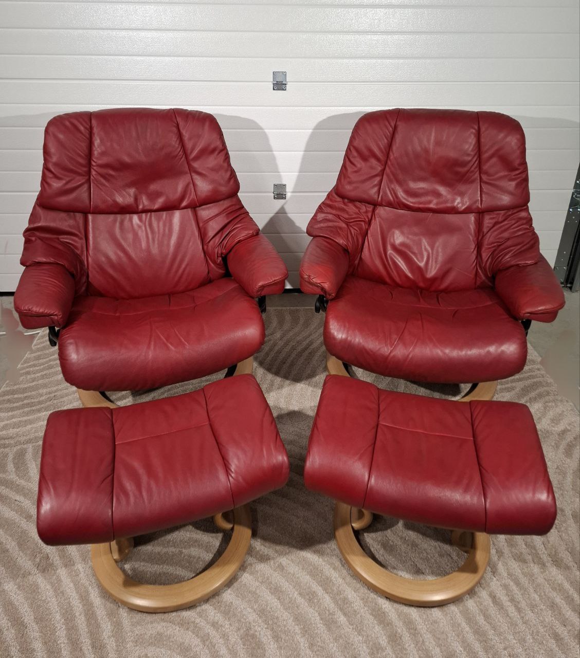 2stk Stressless Reno (L) med 2 krakk