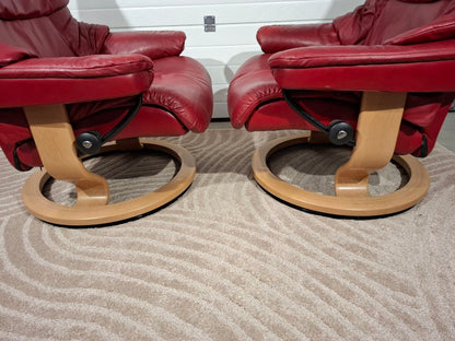 2stk Stressless Reno (L) med 2 krakk