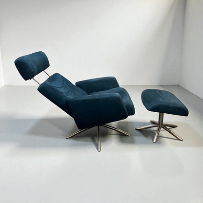 IMG Lenestol med Krakk – Petrol Tekstil | Ergonomisk Komfort fra Ekornes