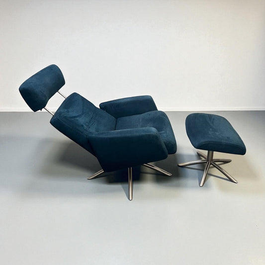 IMG Lenestol med Krakk – Petrol Tekstil | Ergonomisk Komfort fra Ekornes