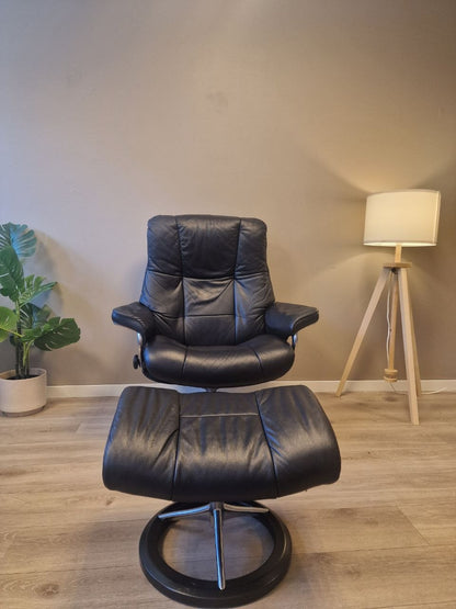 Stressless Mayfair (L) lenestol m/krakk i svart skinn