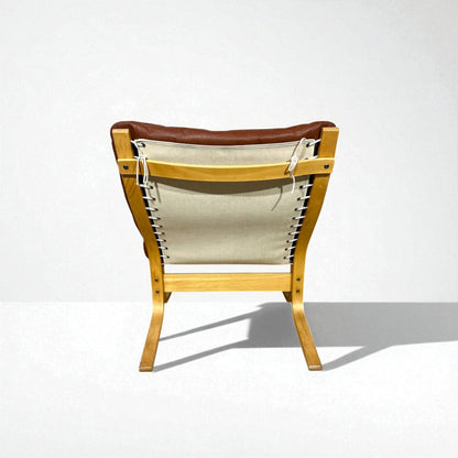 Vintage Siesta Lenestol med Krakk – Cognac Skinn | MøbelGlede