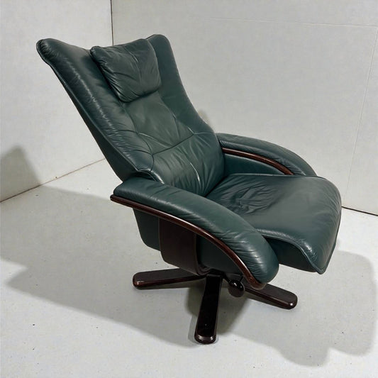 Brunstad Lenestol m/krakk – Grønt Skinn | MøbelGlede