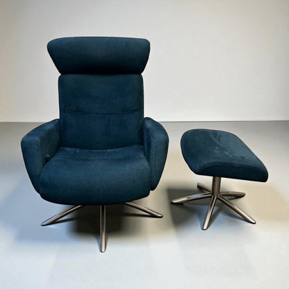 IMG Lenestol med Krakk – Petrol Tekstil | Ergonomisk Komfort fra Ekornes