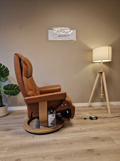 Brukt Stressless View Power lenestol (M) i cognac - naerbilde
