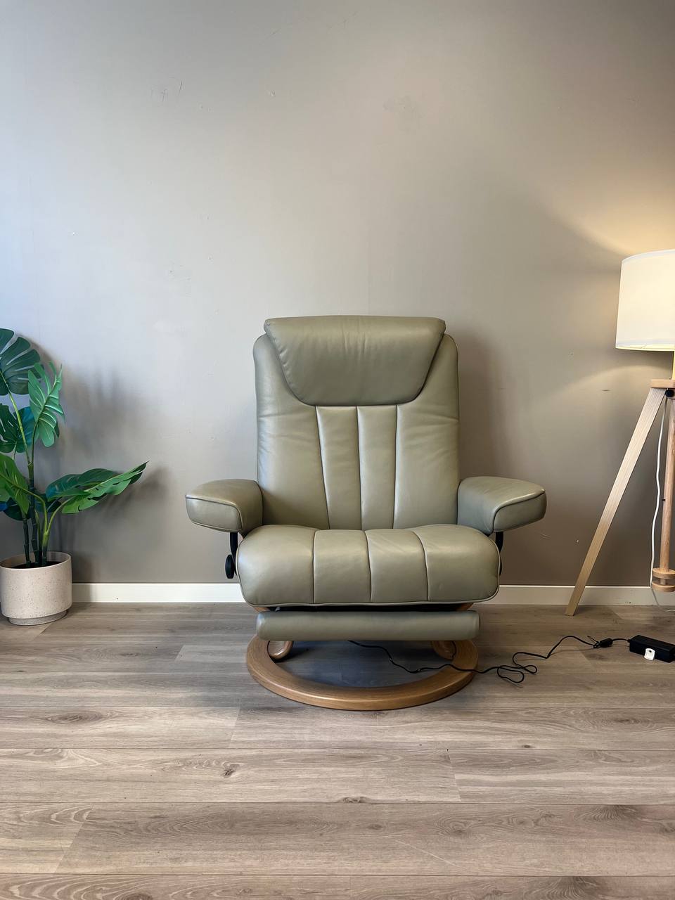 Stressless Bliss Power lenestol (L) i olivengrønt skinn