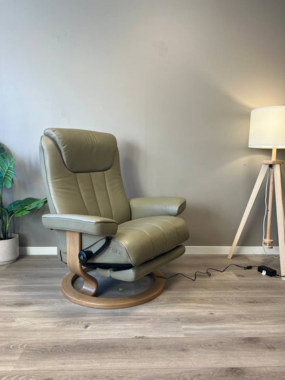 Stressless Bliss Power lenestol (L) i olivengrønt skinn