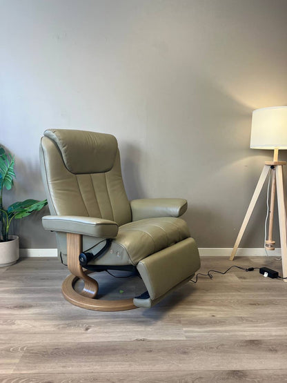 Stressless Bliss Power lenestol (L) i olivengrønt skinn