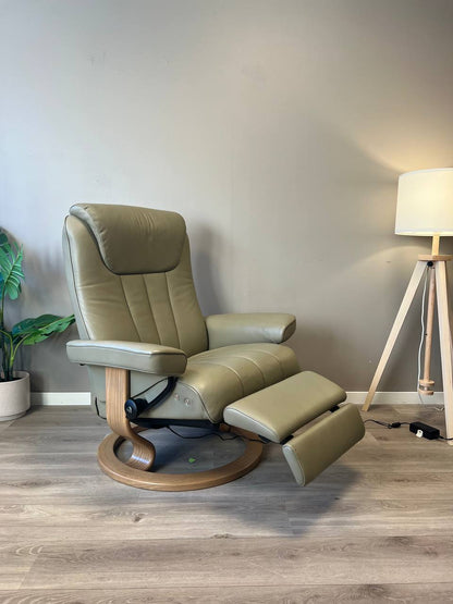 Stressless Bliss Power lenestol (L) i olivengrønt skinn