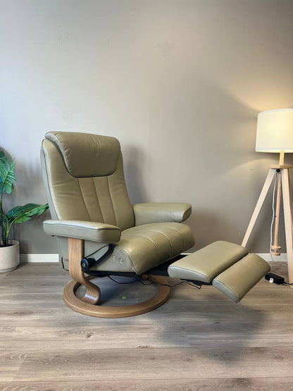 Stressless Bliss Power lenestol (L) i olivengrønt skinn