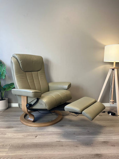 Stressless Bliss Power lenestol (L) i olivengrønt skinn