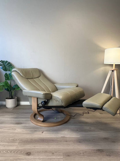 Stressless Bliss Power lenestol (L) i olivengrønt skinn