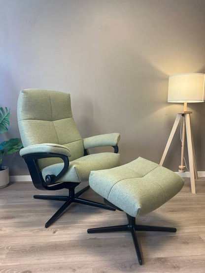 Stressless David (M) lenestol m/krakk i grønn tekstil