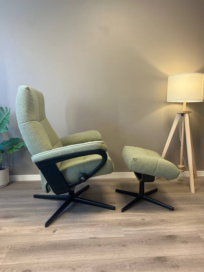 Stressless David (M) lenestol m/krakk i grønn tekstil