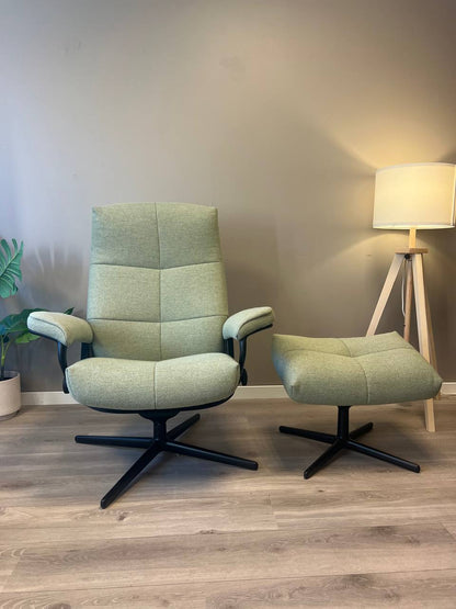 Stressless David (M) lenestol m/krakk i grønn tekstil