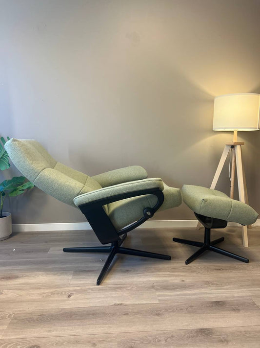 Stressless David (M) lenestol m/krakk i grønn tekstil