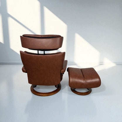 Stressless Magic lenestol med krakk – Cognac-skinn | MøbelGlede