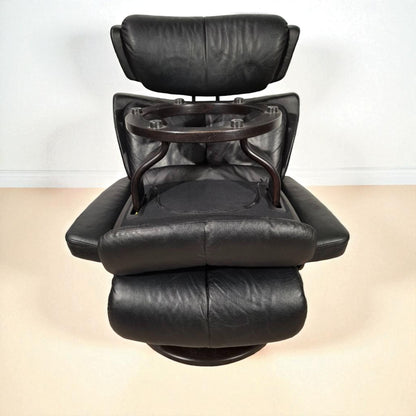 Stressless Magic lenestol svart skinn med krakk – Ekornes kvalitet | MøbelGlede