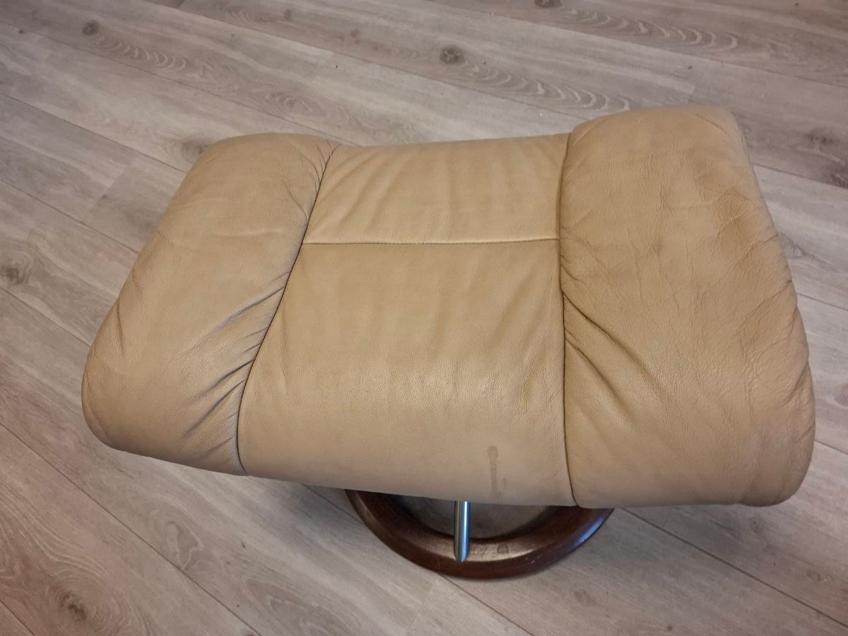 Stressless Reno (L) signatur lenestol m/krakk i beige skinn