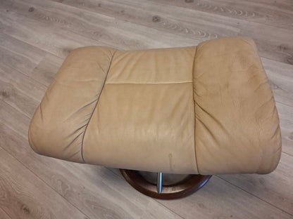 Stressless Reno (L) signatur lenestol m/krakk i beige skinn