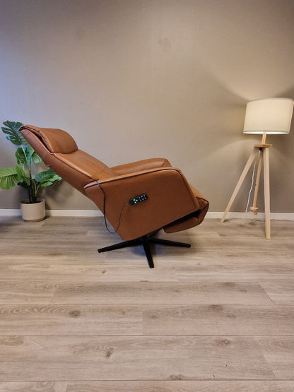 Stressless® Scott motorisert lenestol i cognac skinn