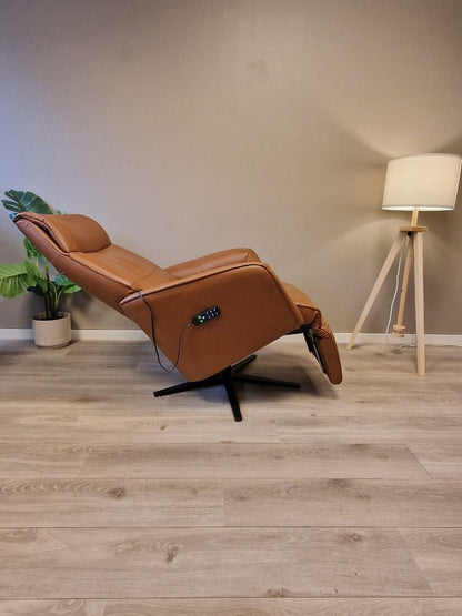 Stressless® Scott motorisert lenestol i cognac skinn