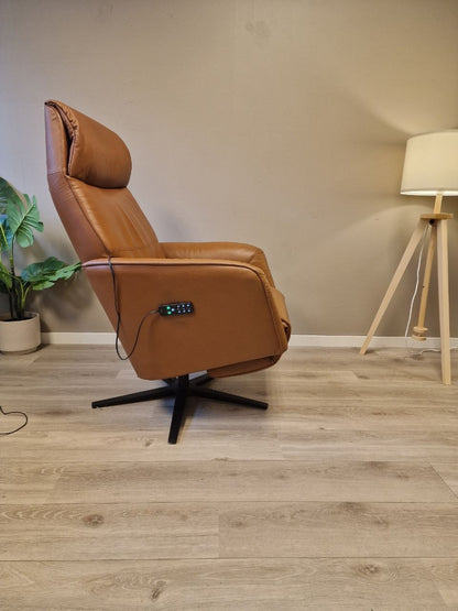 Stressless® Scott motorisert lenestol i cognac skinn