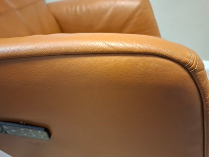 Stressless® Scott motorisert lenestol i cognac skinn