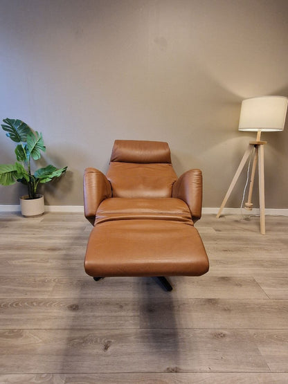 Stressless® Scott motorisert lenestol i cognac skinn