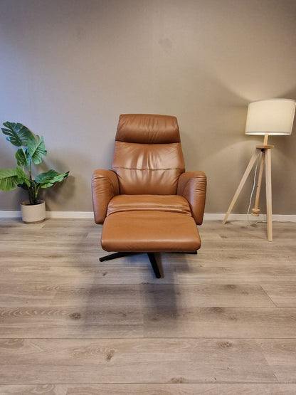Stressless® Scott motorisert lenestol i cognac skinn