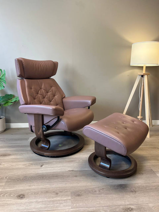 Stressless Skyline (s) lenestol m/krakk i Dusty Rose skinn