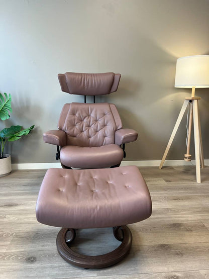 Stressless Skyline (s) lenestol m/krakk i Dusty Rose skinn