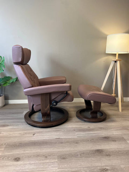 Stressless Skyline (s) lenestol m/krakk i Dusty Rose skinn