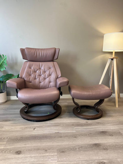 Stressless Skyline (s) lenestol m/krakk i Dusty Rose skinn