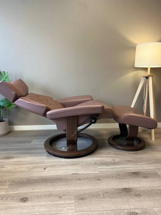 Stressless Skyline (s) lenestol m/krakk i Dusty Rose skinn