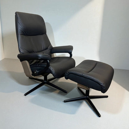 Stressless View hvilestol Western Grå med krakk – Sjelden mulighet | MøbelGlede