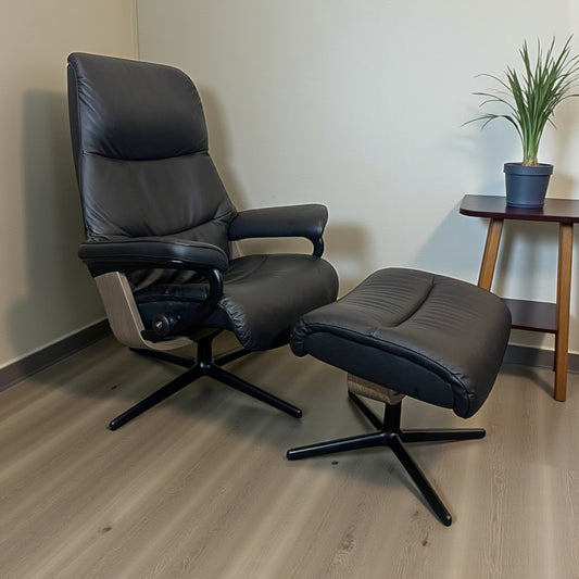 Stressless View hvilestol Western Grå med krakk – Sjelden mulighet | MøbelGlede