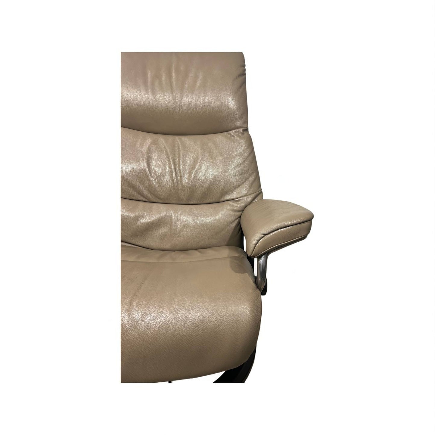 Stressless View (M) Lenestol med Krakk – Mørk Beige Skinn | MøbelGlede