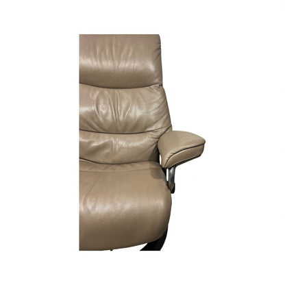 Stressless View (M) Lenestol med Krakk – Mørk Beige Skinn | MøbelGlede