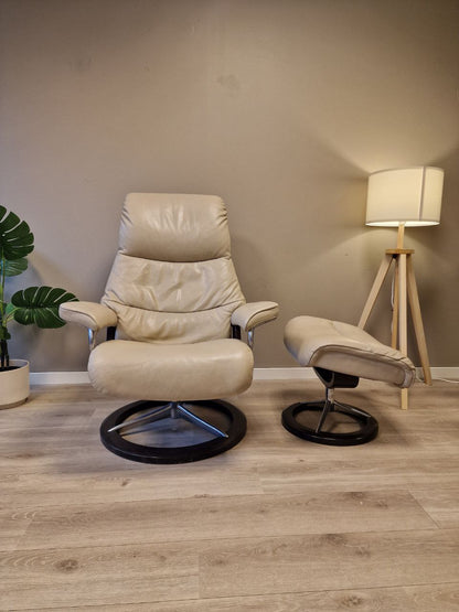 Brukt Stressless View signatur lenestol m/krakk i beige - bakvisning