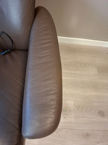 Stressless Wing Power (M) Leg&Back elektrisk lenestol Brun skinn med batteri