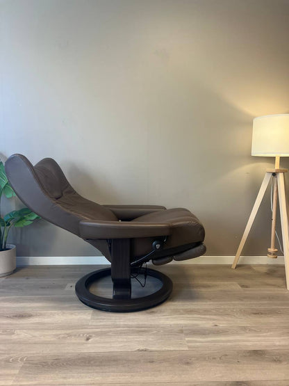Stressless Wing Power (M) Leg&Back elektrisk lenestol Brunt skinn med batteri